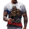Russian Bear 3D Printed Men's T-shirt Summer Round Neck Russian Flag Short Sleeve T-shirt