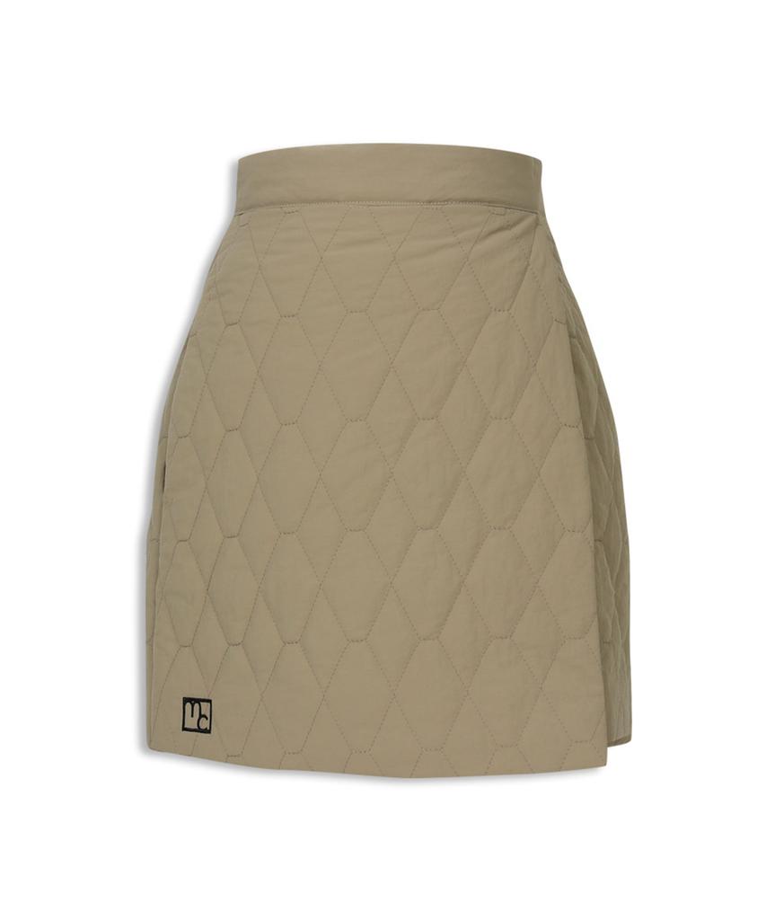 Mackie Padded Wrap Mini Skirt Beige