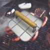 Meat Press Heat-resistant Ergonomic Wooden Handle Food-grade Cast Iron Round Burger Press Kitchen Tool Meat Press Plate