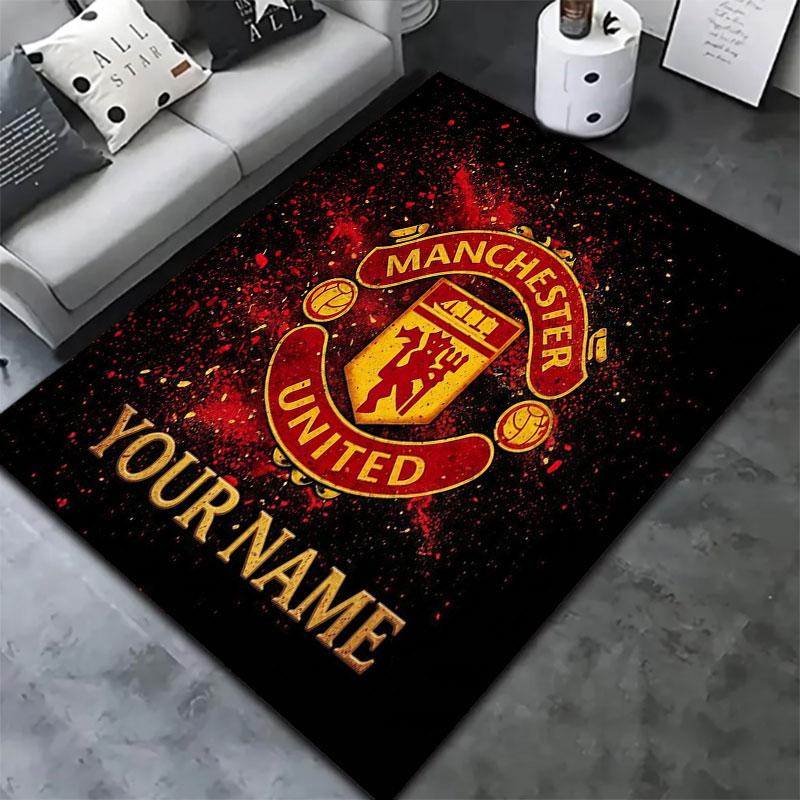 Manchester United F Custom Name Carpet Rug for Living Room Bedroom Home Sofa Decoration,Kids play Non-slip Floor Mat