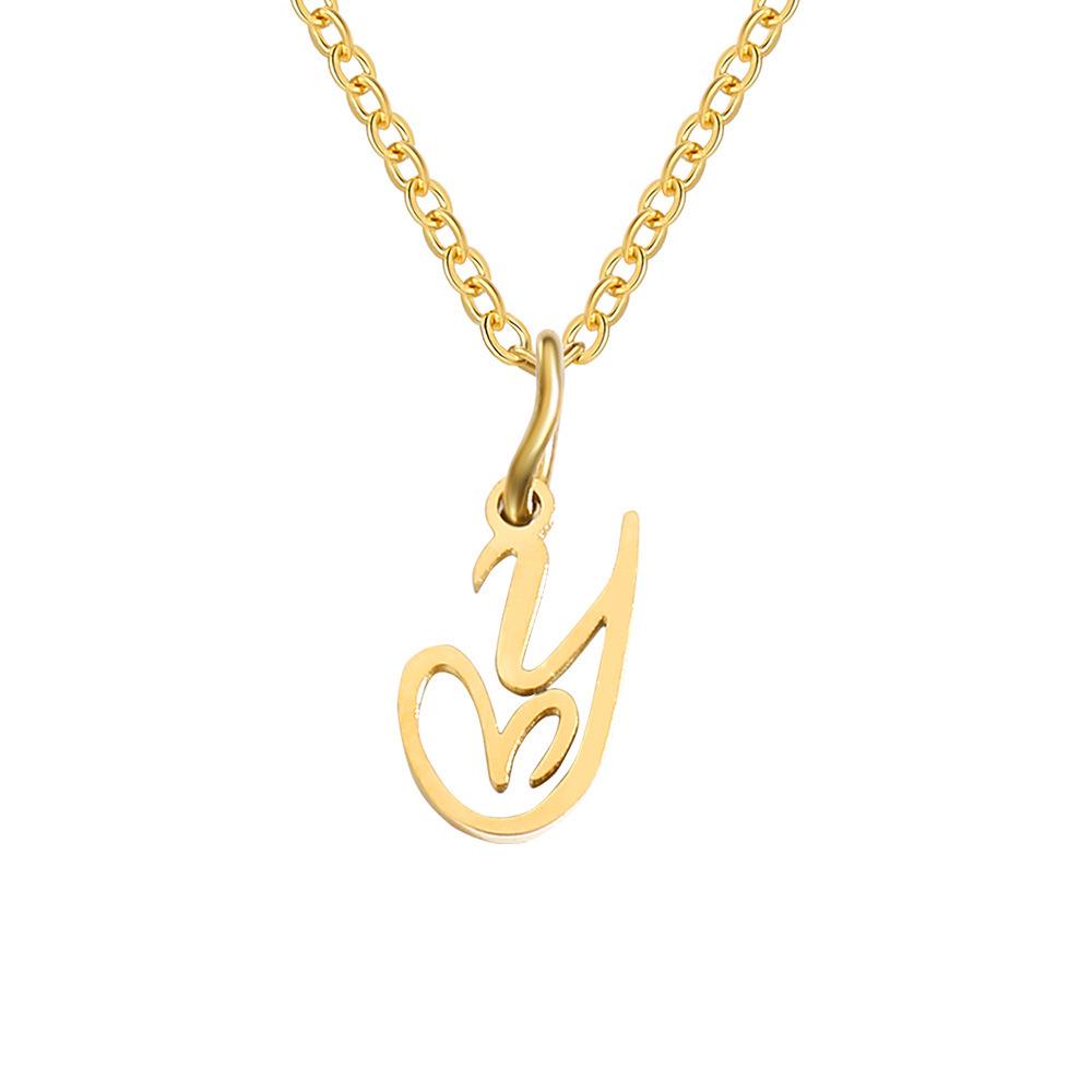 St. Delan Versatile 26-Letter Stainless Steel DIY Necklace Pendant