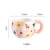 300ml Irregular Texture Coffee Mug Hand Pinched Flower Pattern Breakfast Milk Water Cup Home Office Oat Yogurt Dessert Cup