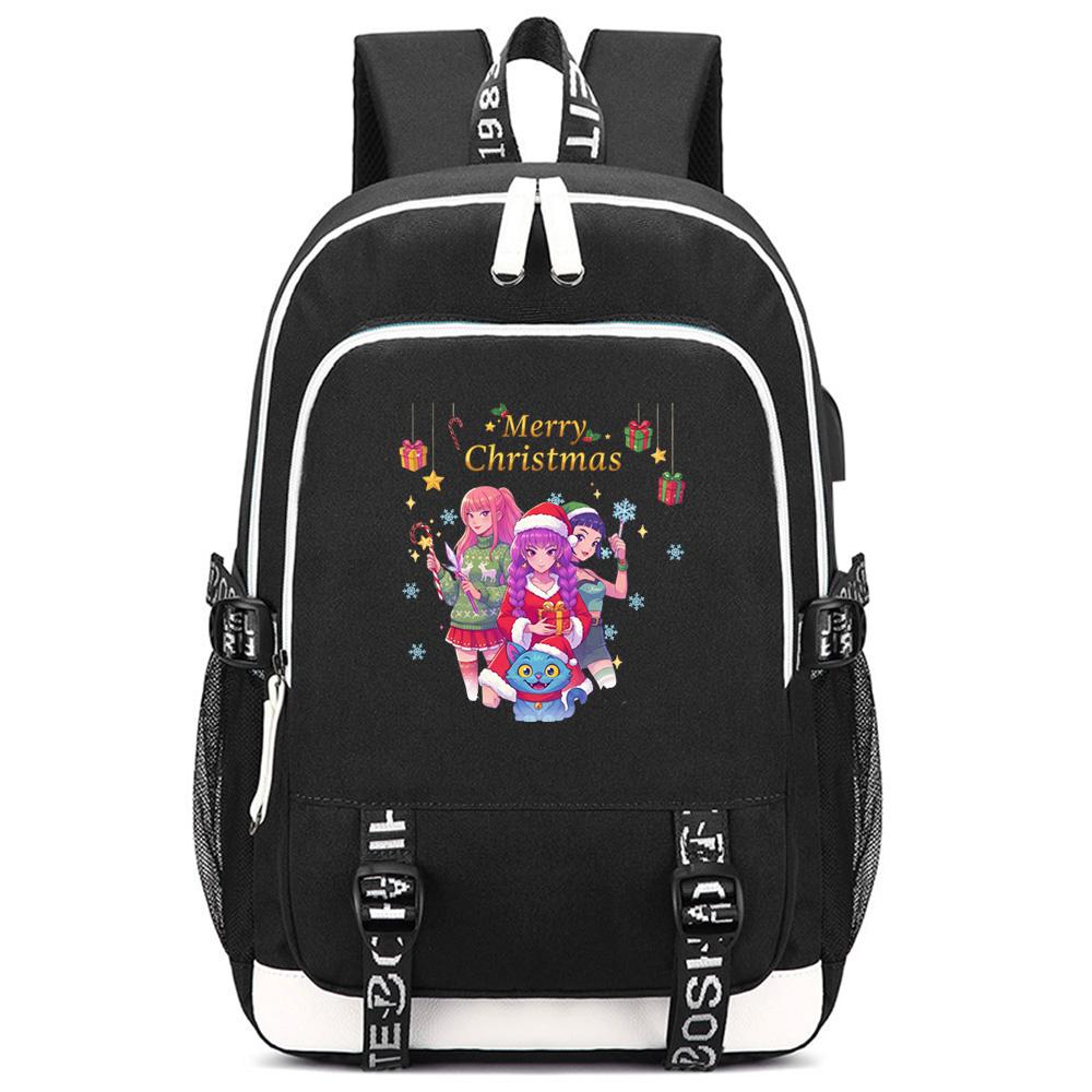 Cartoon K-Pop Demon Hunters Bedrukte Rugzak met Grote Capaciteit voor Tiener Student Meisje Jongen Schooltas Boekentas Kindercadeau Waterdichte Reistas