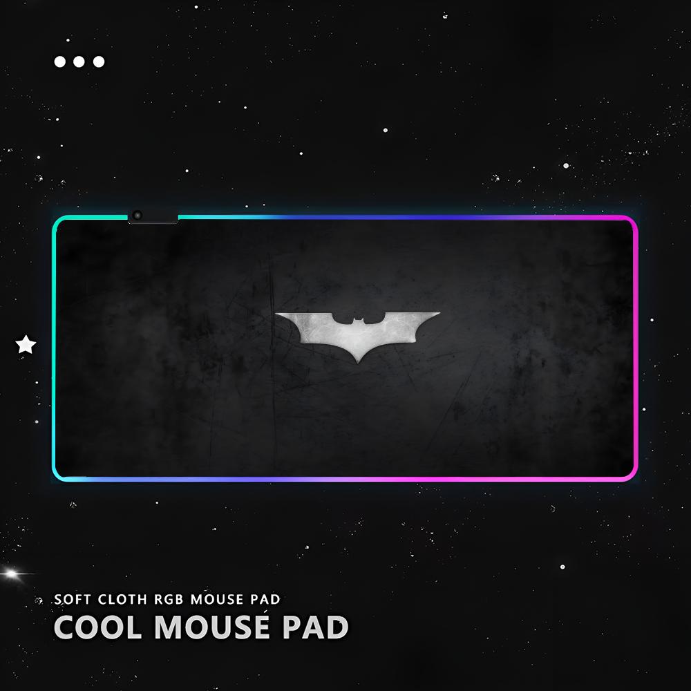 B-Batman A-Arkham Knight Mouse Pad RGB Pc Gamer Keyboard LED Glowing mause pad Mats Rubber Cute Cartoon Gaming Computer csgo lo