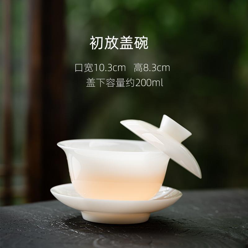 

Ice Jade Porcelain Hovering Gaiwan Aesthetic Not Hot Tea Tureen Tea Bowl With Lid Kit Tea Maker Cover Bowl Tea Items Ornaments