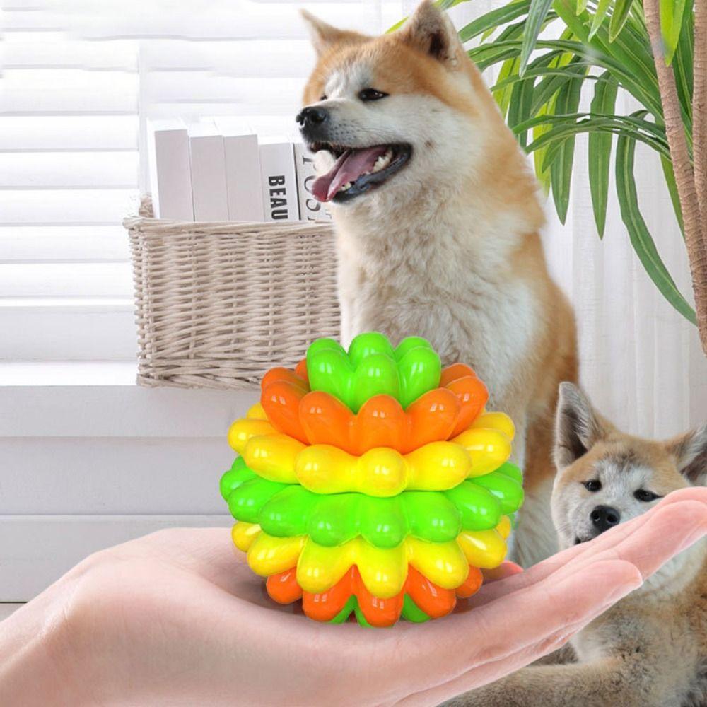 Multifunctional Bite Resistant Dog Elastic Ball Toy High Elastic TPR Pet Chewing Toy Colorful Interactive Dog Toy Teeth Grinding