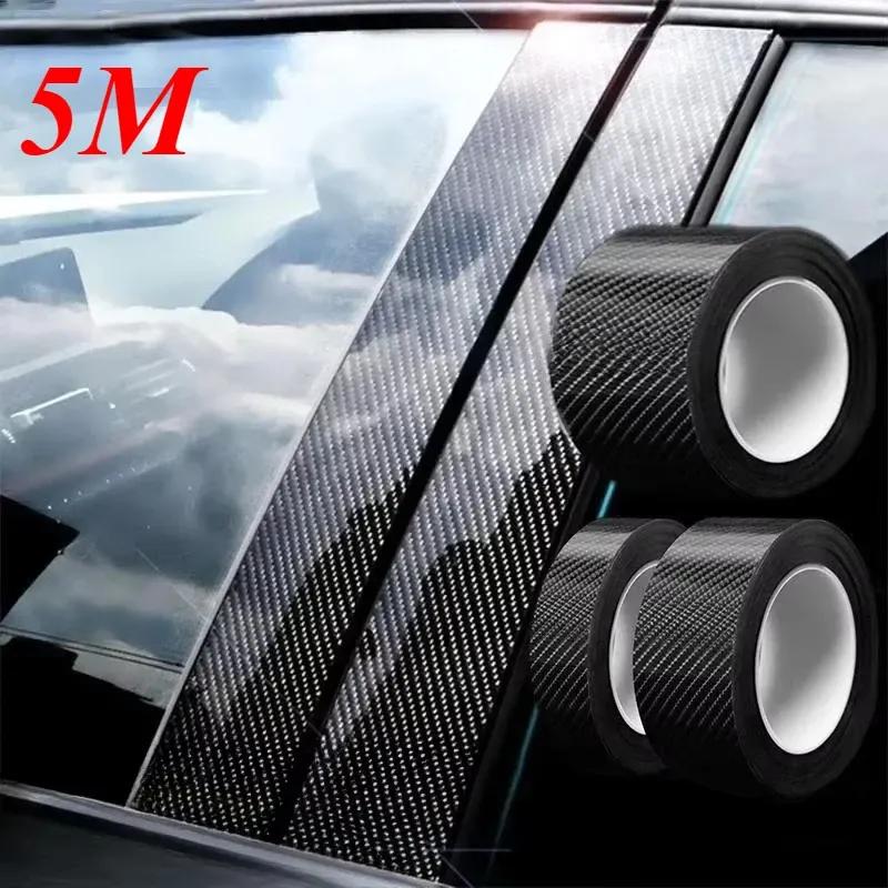 3D Carbon Fiber Car Sticker DIY Paste Protector Strip Car Door Sill Side Mirror Anti Scratch Tape Waterproof Protect Film