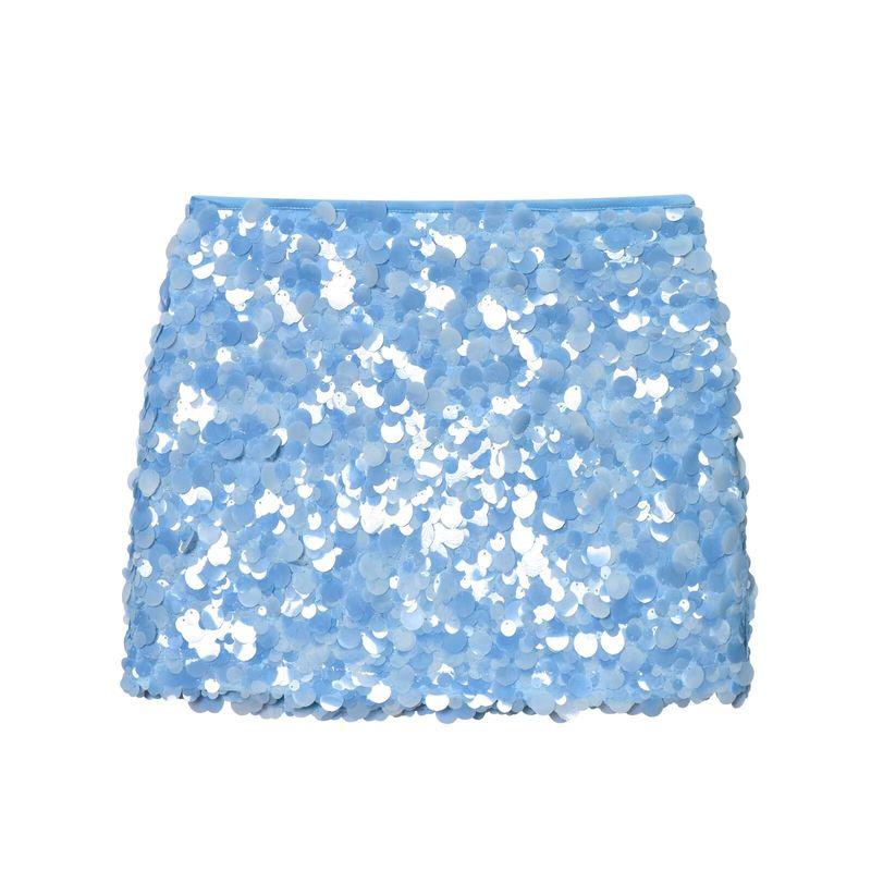 Kaslead New Women Clothes Western Style Fashion Beads Decoration Knitted Mini Skirt 3920221
