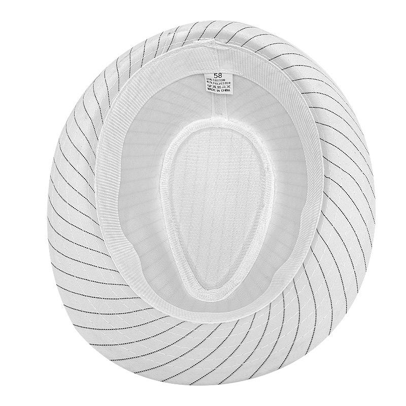 Summer Hat Top Hat Classic Jazz Style Black and White Striped Jazz Hat Men and Women Sun Hat Curled Panama