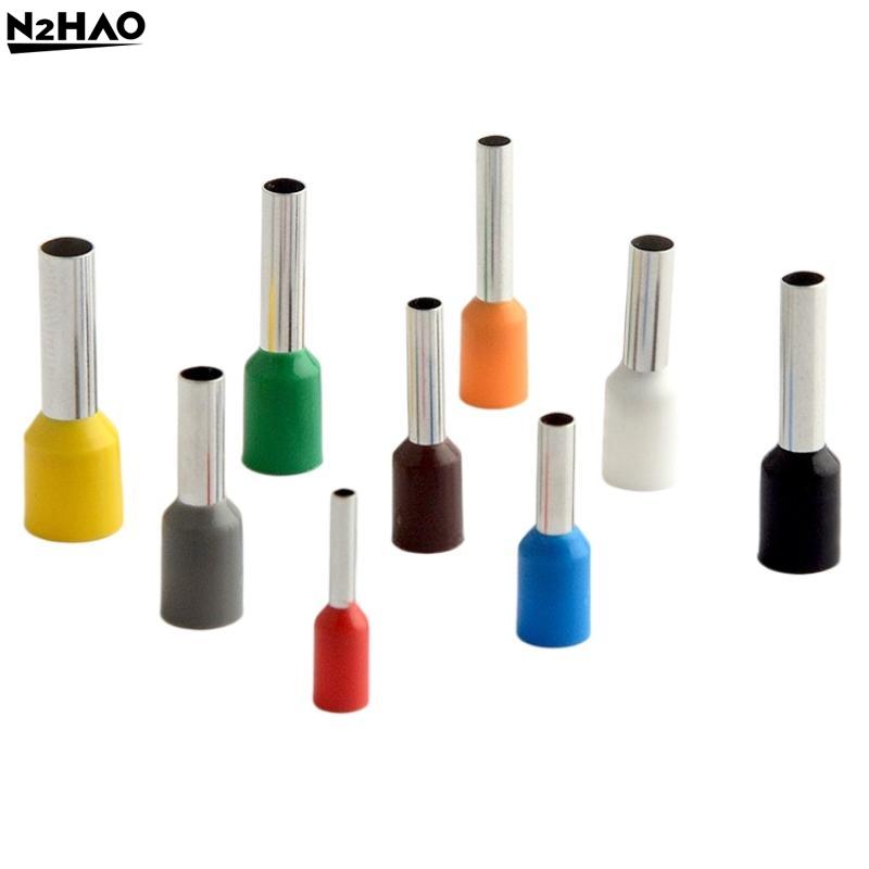 1000Pcs E0508 E7508 E1008 E1508 E2508 Ring Sleeve Tubular Crimp Terminals Electrical Wire Cable Ferrules Connectors