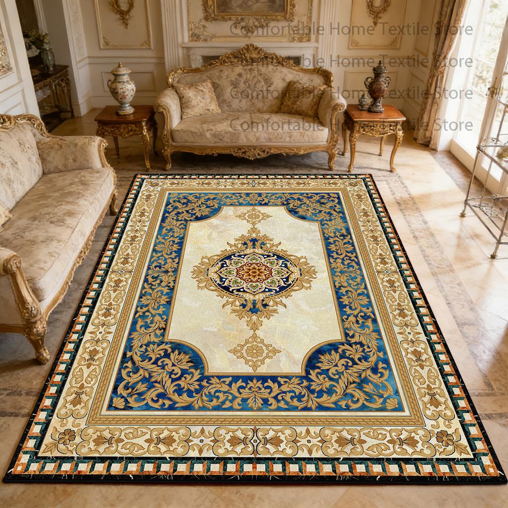 Traditional Persian Style Living Room Carpet Home Decoration Luxury Non-slip Fluffy Rug Large Area Easy Clean Coffee Tables Mats