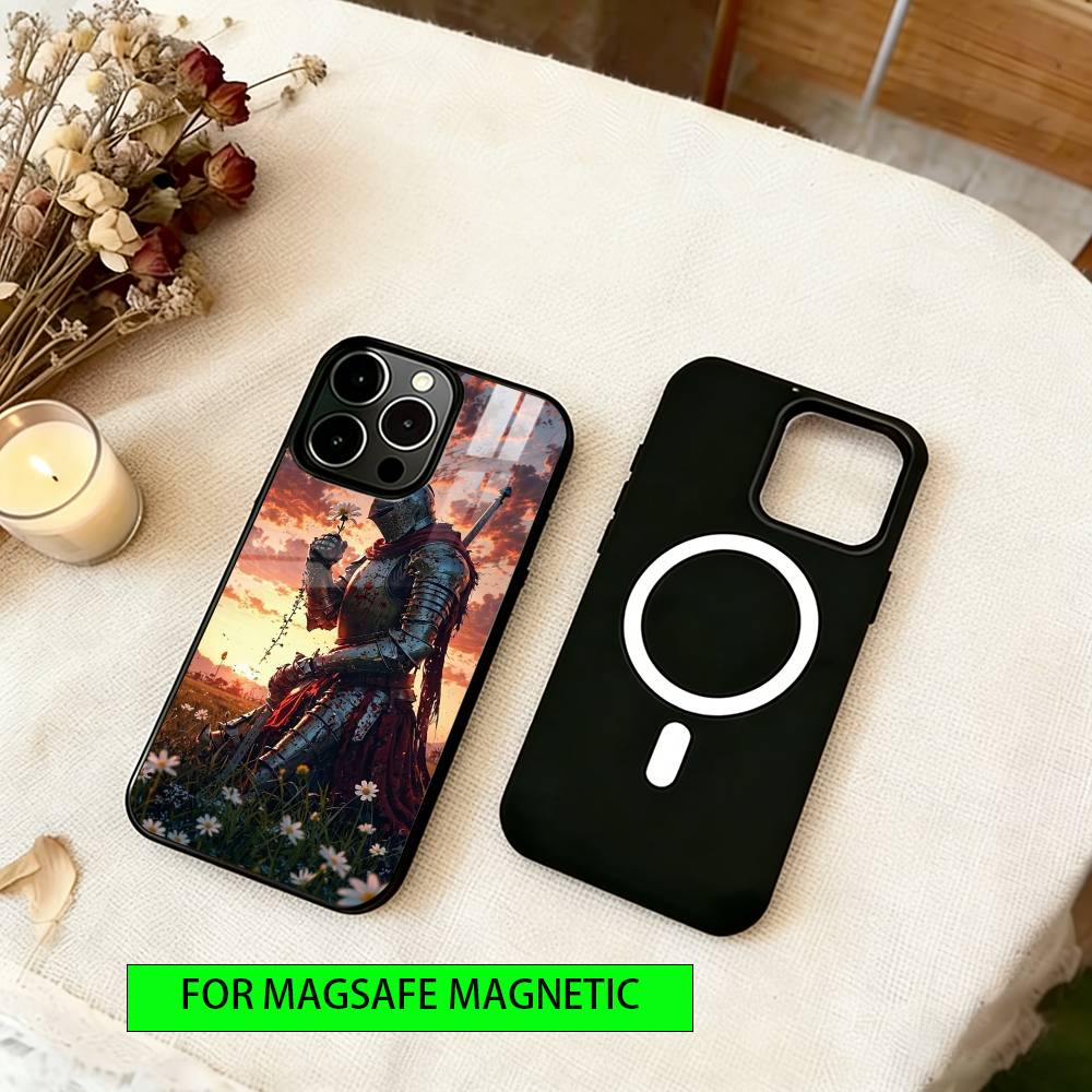 Knight Phone Case For iPhone17,16,15,14,13,12,11 Plus,Pro Magnetic For Magsafe Wireless Charging