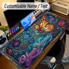 Floral Garden Theme Personalized Mouse Pad Custom Name Text Non Slip Desk Pad For Laptop Office Desktop