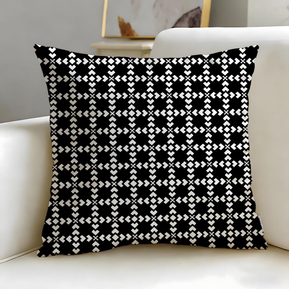 Classic Art Modern Geometric Style Cushion Cover Soft  EasyWash Pillow Case  Versatile for Couch Bed Travel and Office