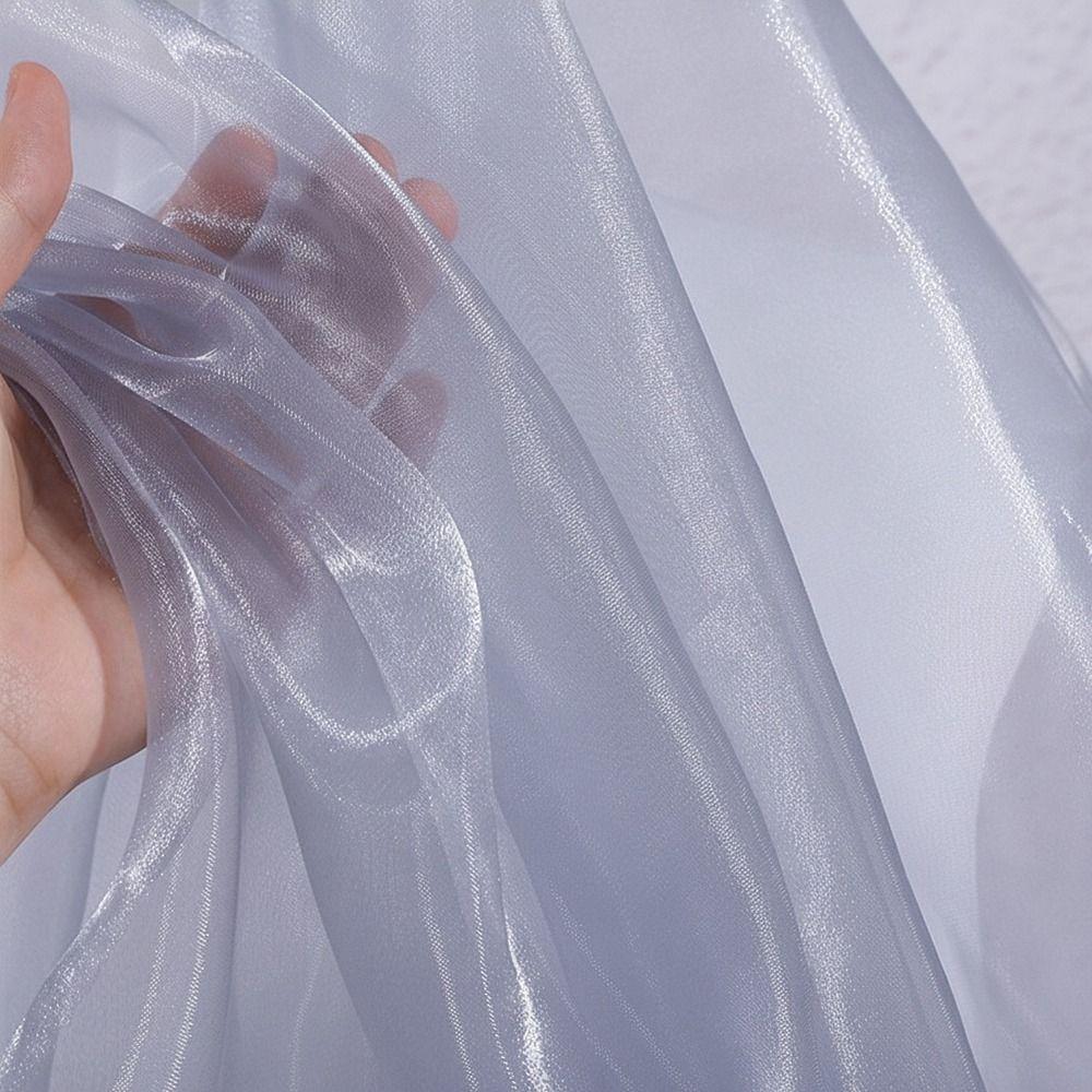 100X150cm Organza Mesh Fabric Colorful Lightweight Sheer Organza Fabric Glossy Smooth Tulle Gauze Fabric