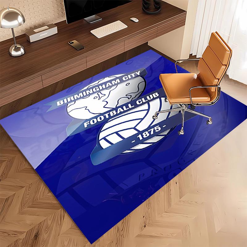 1pc BIRMINGHAM CITY LOGO Print Area Rug - Soft, Washable Non-Slip Indoor Mat, Living Room, Home Office Decorative Rug,Office Decorative