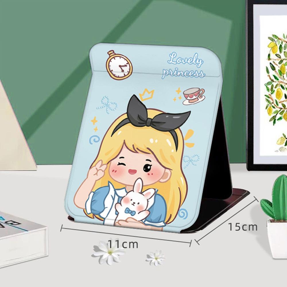 Floral Vanity Mirror Standing Compact Mirror Portable Desktop Makeup Mirror for Student Dormitory