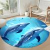 Dolphin Round Floor Mat Perfect for Entryway Living Rooms Playrooms Kitchen Antislip Round Carpet Decorate Offices Perfect Gift for Women Men