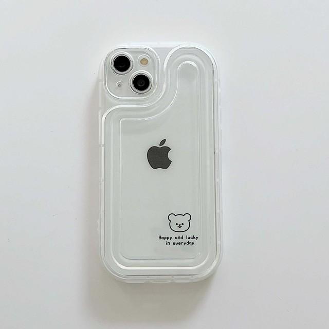 

Ins классический белый черный медведь Happy Lucky чехол для телефона для Iphone 11 12 Promax 14 Pro Max 13 противоударная задняя крышка с мультяшным рисунком For iphone 14plus