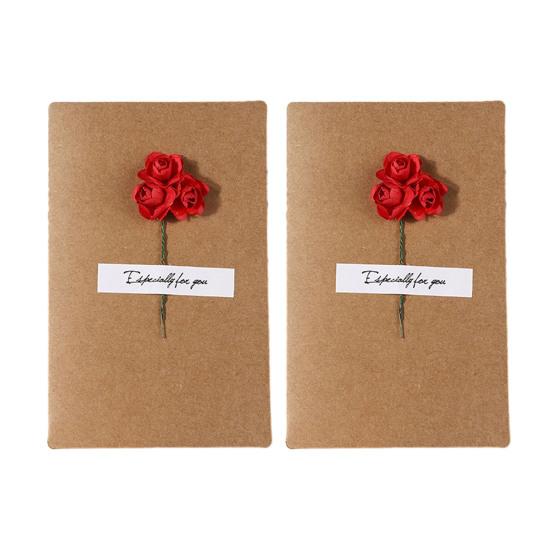 2 Adet Kuru Çiçek Tebrik Kartı El Yapımı Retro Hediye Kartı Düğün Doğum Günü Bebek Partisi Mezuniyet İçin Kendin Yap Davetiye Dilek Kartı