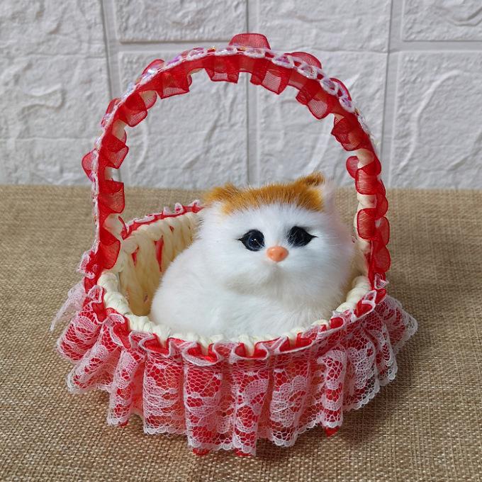 Children's Luminous Kitten Plush Doll Flower Basket - Perfect for Girl's Birthday or Christmas Gift