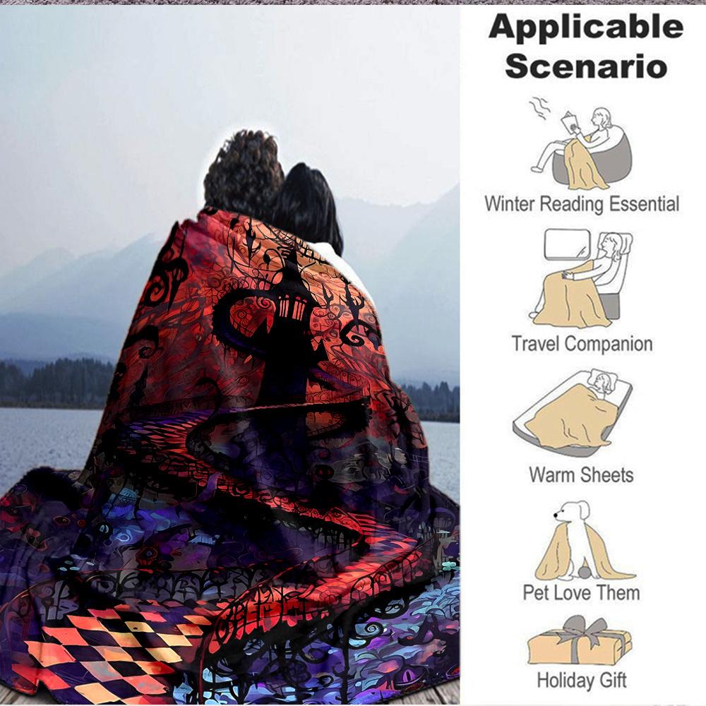 1pc Whimsical Fantasy Blanket, Lightweight Flannel Throw Blanket for Sofa, Bed, Travel, Camping, Living Room, Office, Couch, Chair, and Bed