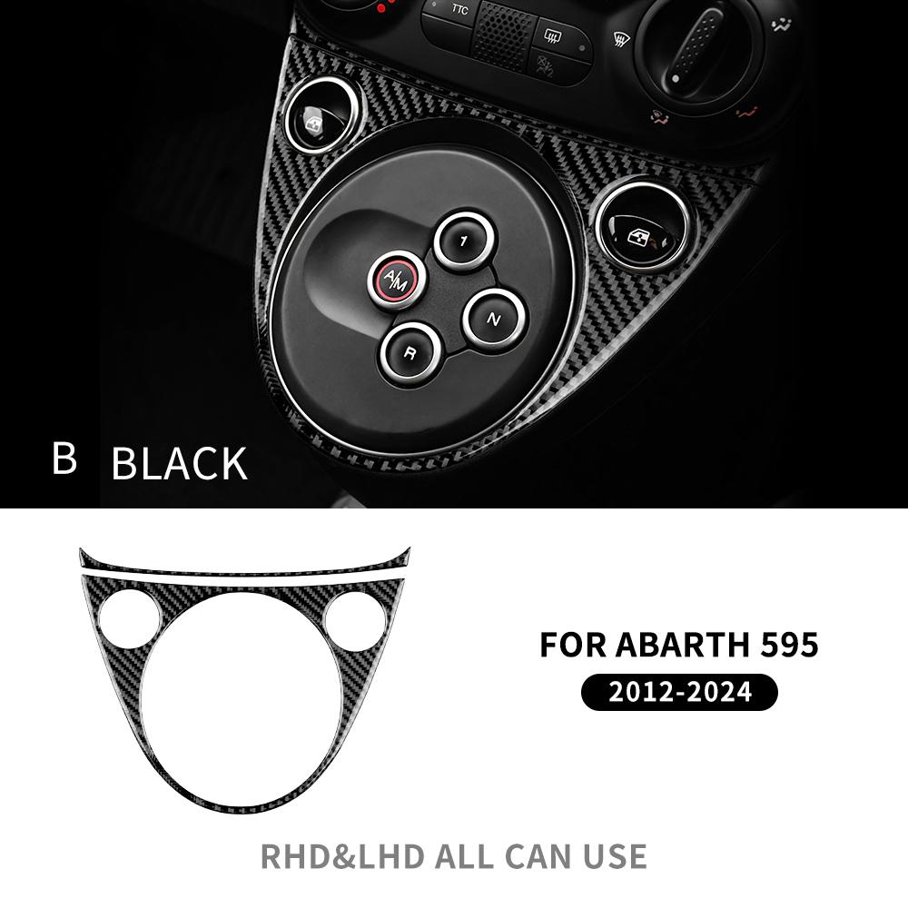 Soft Carbon Fiber For Abarth 595 2016 2017 2018 2019 2020 2021 2022 2023 For Fiat 500 2011-2023 Manual/Automatic Gear Shift Trim