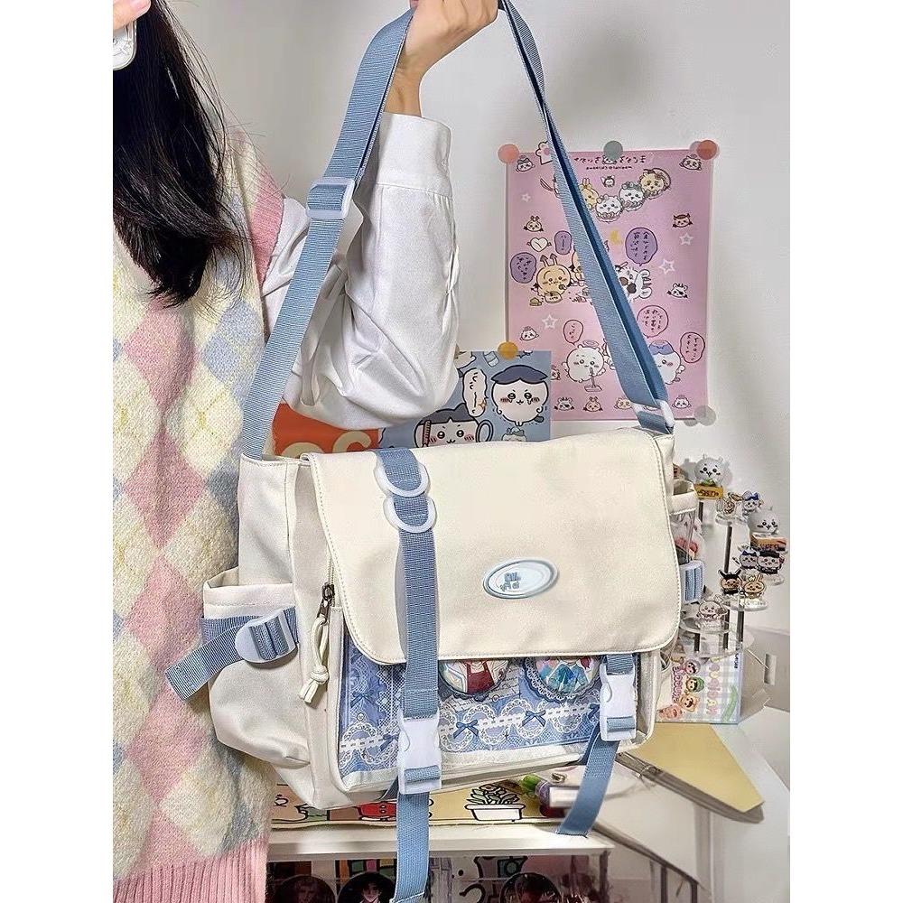 Japanese High-value Lightweight Crossbody Y2k Ulzzang Ita Bag Preppy Style Large Capacity Messenger Bag 10cm Doll Bag