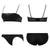 AMOSTYLE Bandeau Bra Panties Lace 1202 C70M Size (Removable Straps) & Set, Chic, (White),