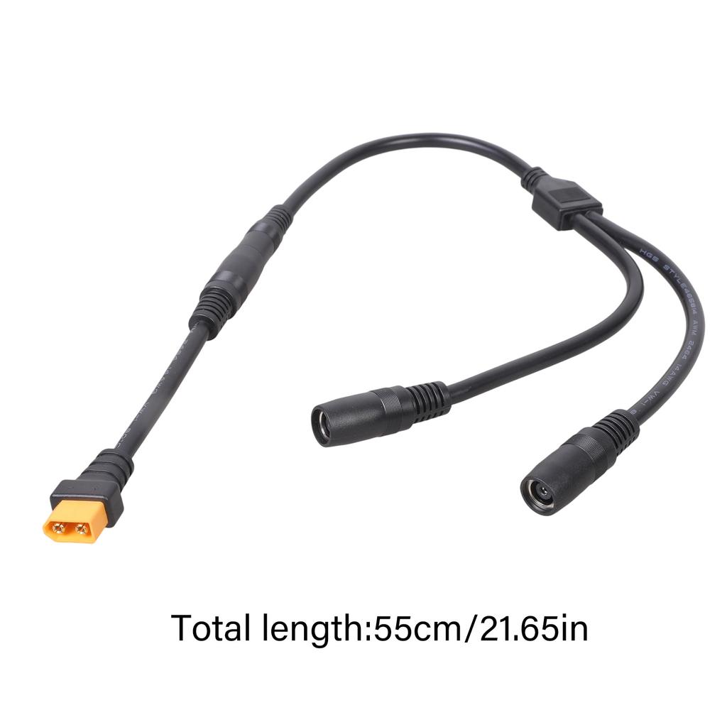Double DC8020 Female XT60 Male Adapter Cable 55cm 14AWG Thick Wire PVC and Copper Texture for Drones Power Stations