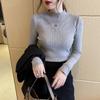 Maglione Base a Collo Semi-Alto da Donna Slim Fit a Maniche Lunghe Top in Maglia