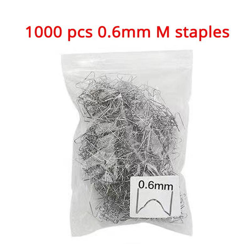 1000pcs Car Bumper Bodywork Plastic Stapler Repair Kit Welding Nails 0.6mm For Plastic Welder S Wave Staples Soldering Supplies