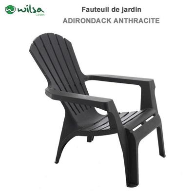 Wilsa Garden Polypropylene Resin Adirondack Chair - Anthracite - 1 Adirondack Chair