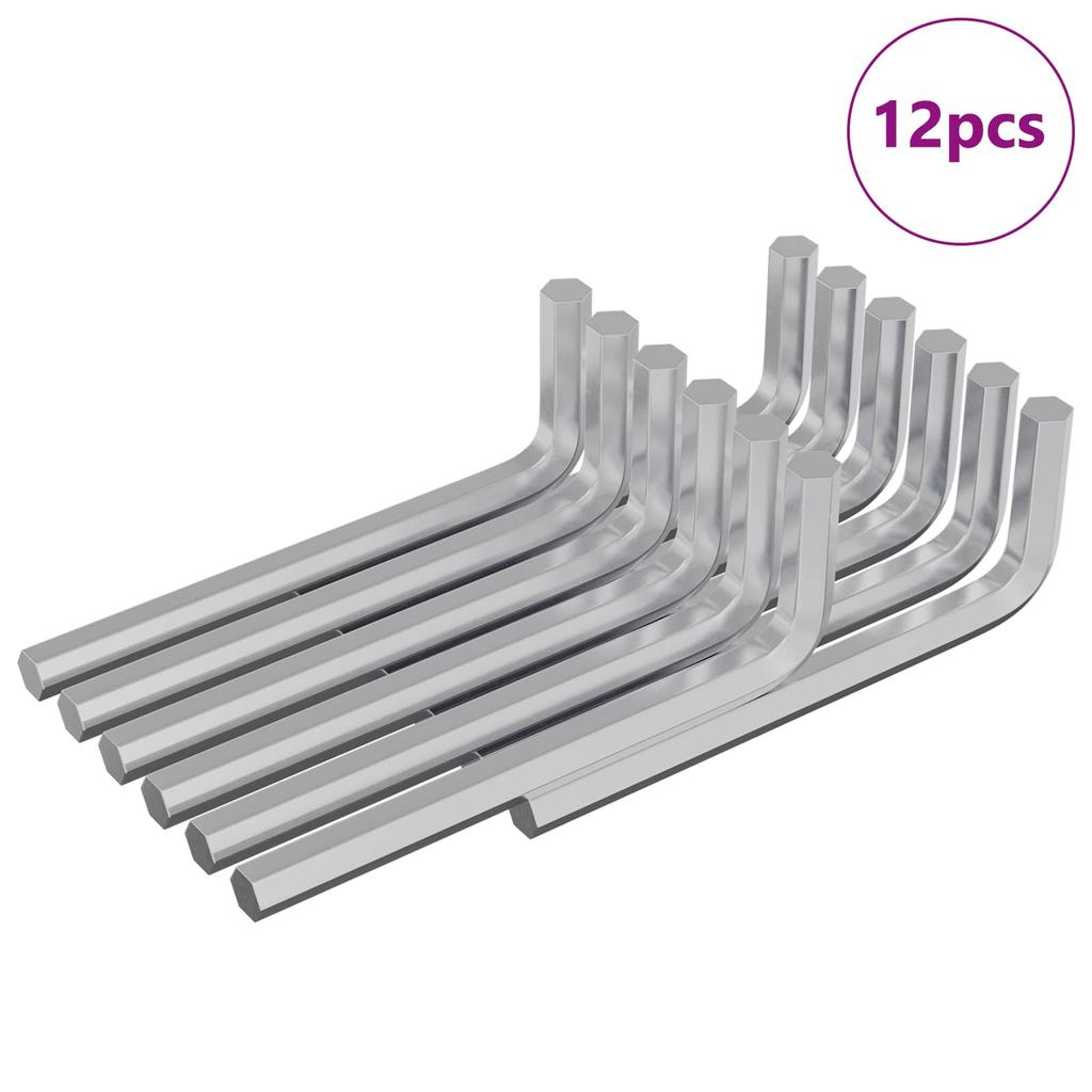 Hex Key Set 12 pcs Silver 32 x 86 mm Steel