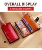 Genuine Leather RFID Anti-Theft Ladies Long Wallet Clutch with Brush Wax Finish