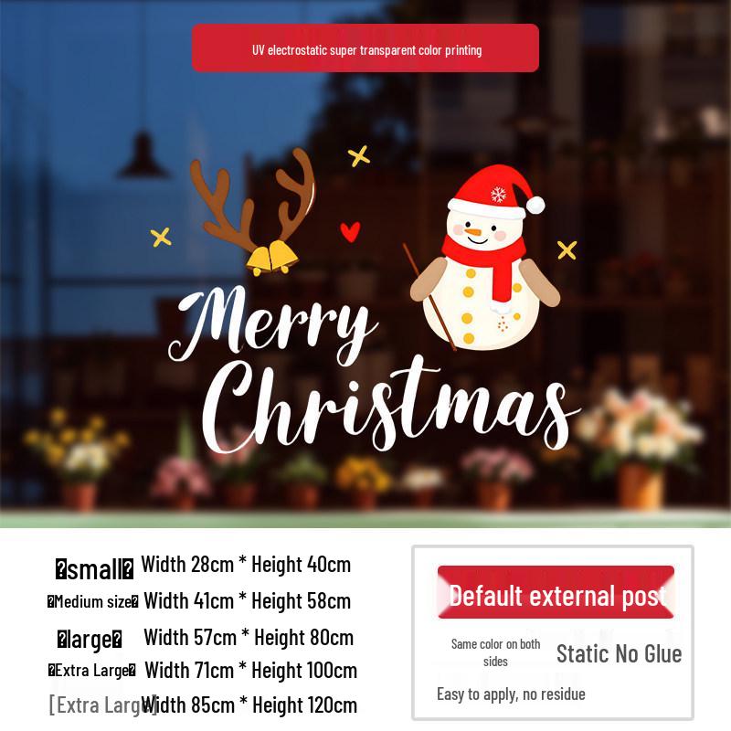 Christmas Window Stickers: Santa Claus Snowflakes Decoration for Shop and Mall Displays