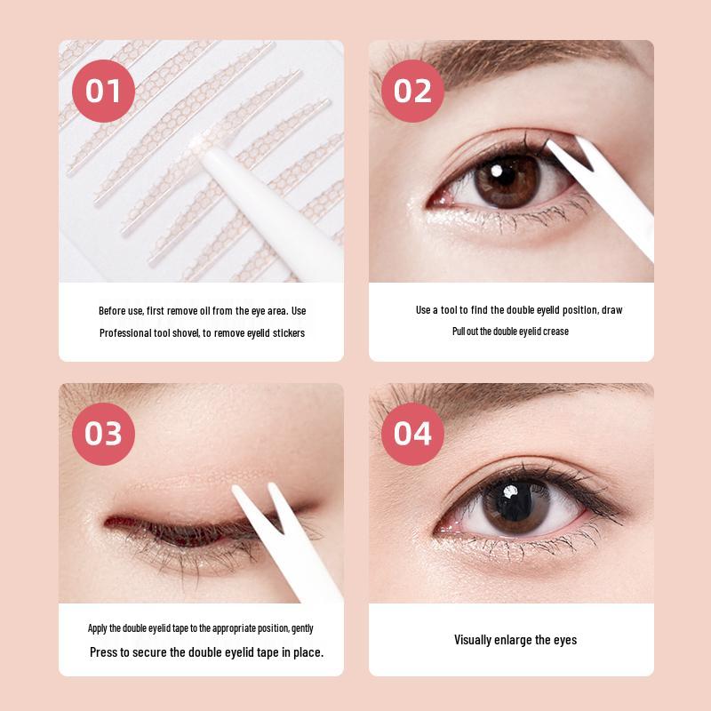 Su Zhi Ran Invisible Lace Double Eyelid Tape - Natural, Seamless, Strong Support (72 Pieces)