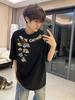 Cotton Short-sleeved T-shirt Men's Trendy Brand American Style High Street Ruffian Handsome Printing Trend Heavy School Summer Street