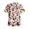 Women's V-Neck Short Sleeve Scrub Top with Pockets, Print Work Shirt, Lightweight Uniform Tunic for