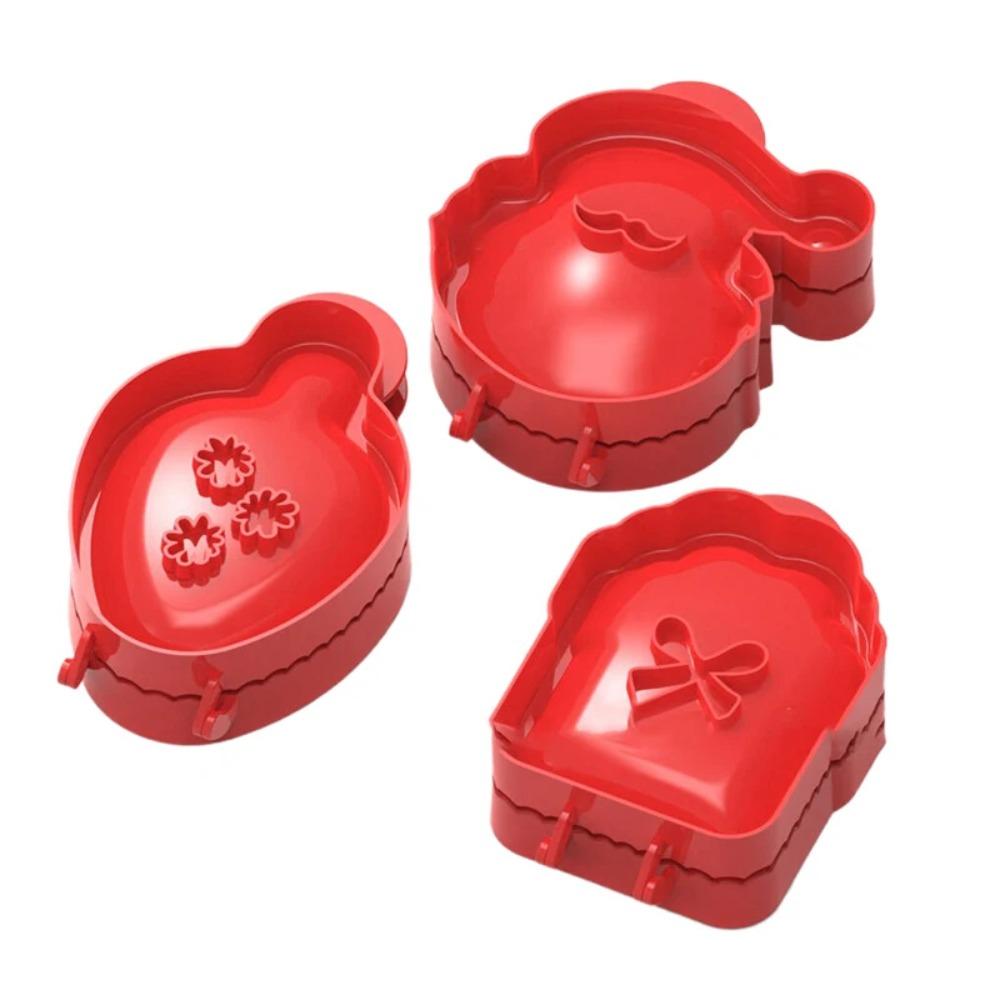 3pcs/Set Plastic Christmas Hand Pie Molds Gift Box Hazelnuts Dough Press Mold Tool  Baking Tool
