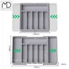 Kitchen Drawer Organizer for Cutlery, Extendable Kitchen Insert, Gray