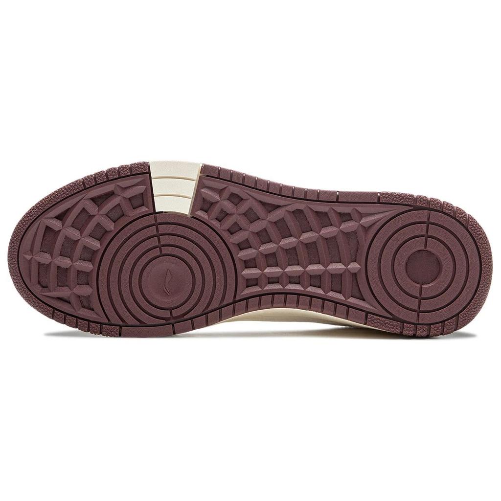 Li Ning Tianji Soft Synthetic Leather Slip Resistant Abrasion Resistant Low top Skateboard Shoes Men's White Purple AGCU317-4