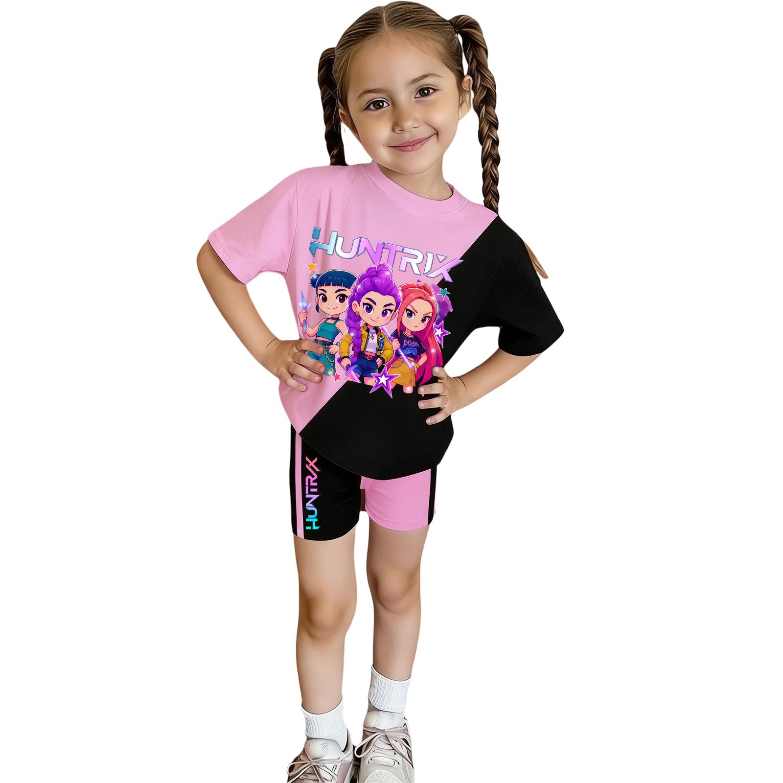 

Children s Leisure Stripe Short Sleeve Round Neck T-Shirt and Shorts Set 160