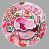 50pcs Peony Cartoon Flower Stickers | Waterproof Suitcase & Notebook Decoration
