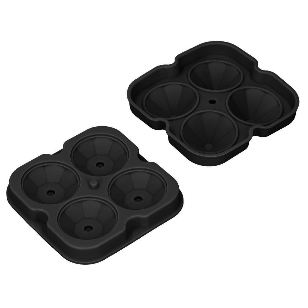 Ice Molds Reusable Silicone Flexible Minus40 Fahrenheit to 420 Fahrenheit Anti Adhesion 4 Ice Trays with Removable