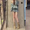 Medium Knight Boots Women's Autumn 2025 New Thin Heel Pointed Short Boots Skinny High Heel Martin Boots Pile Boots