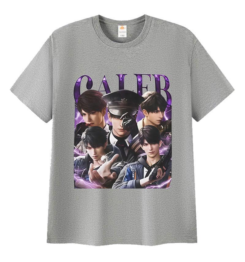 Girl Dinner Love and Deepspace Caleb Print T-Shirts Men Women Summer O-Neck Cotton T Shirts Retro Oversized Short Sleeve T Shirt