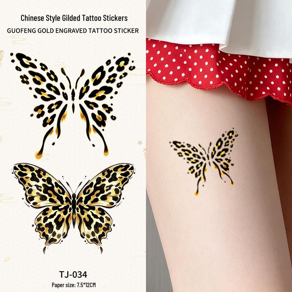 Chinese Style Waterproof Phoenix & Koi Tattoo Sticker - Long-lasting, Aesthetic Dunhuang Design for Arm & Collarbone