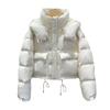 Small Sweet Down Jacket Women's Short 2024 Winter Fashion Hooded Big Pocket Warm Thickened Bread Clothing Trend