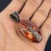 Tree Of Life Red Snake Skin Pendant Gemstone Handmade Jewelry, 999 Copper Wire Wrapped Pendant, Gift For Wife Jewelry